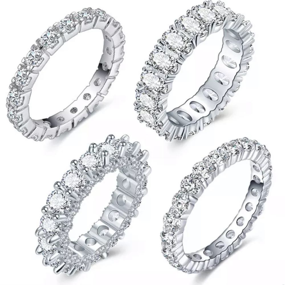 Wedding Bands Eternity Rings silver with Zirconia